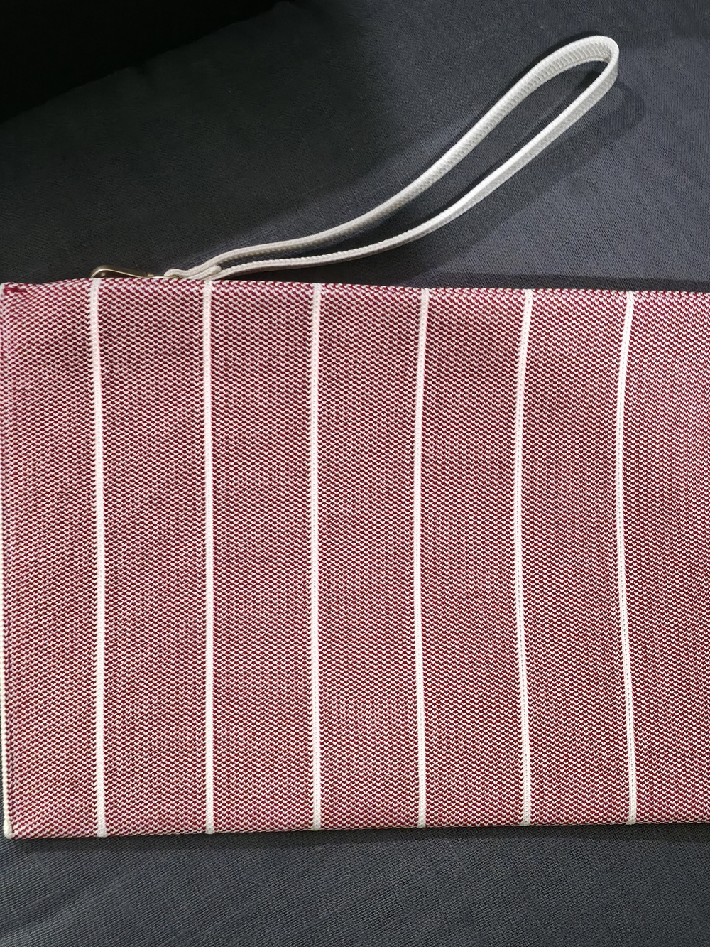 Rothy's Red and White Striped Wristlet Clutch - Picture 2 of 3